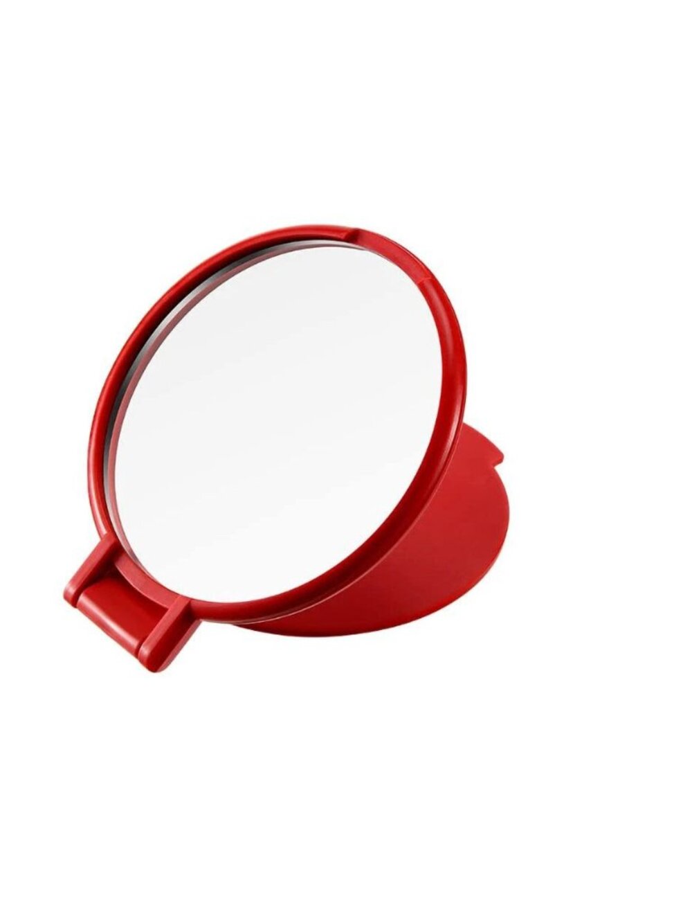 Small Portable Pocket Size Compact Round Handheld Makeup Mirror in Red. New